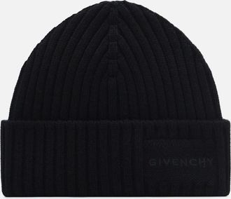 Givenchy Mens Ribbed Wool Beanie Black - Size: OS