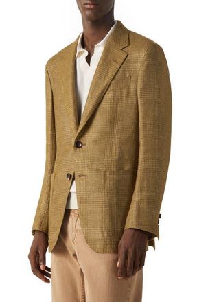 Ermenegildo Zegna Olive Green Cashmere, Linen & Silk Jacket at Nordstrom, Size 46 Us