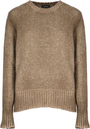 Avant Toi Cashmere Crewneck Pullover - Dames - Ronde hals truien - Bruin - M - Kasjmier - Truien & Vesten