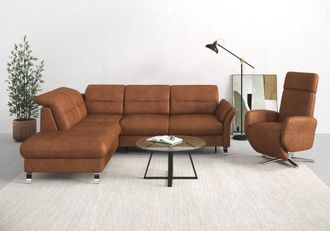 Sit&more Ecksofa &raquo;Grenoble L-Form mit Federkern&laquo; wahlweise mit Bettfunktion, Bettkasten, Arm- und Kopfteilverstellung