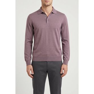 Brunello Cucinelli Mauve Wool Silk Knit Sweater, Brand Size 48 (US Size 38)