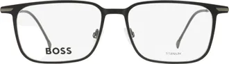 HUGO BOSS B1253 Titanium Rectangular Eyeglasses - Black