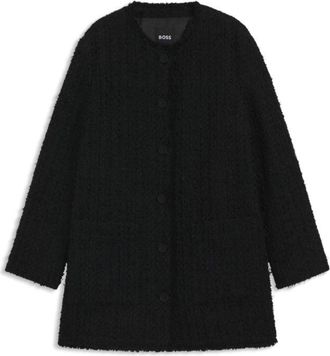 BOSS Oversize-fit blazer in velvet tweed