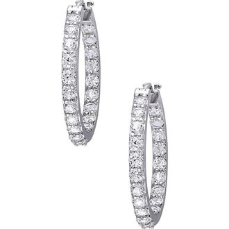 Delmar Created White Sapphire Hoop Earrings in Silver at Nordstrom Rack