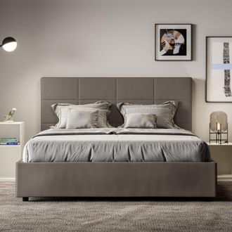 Les Tendances Les Tendances - Letto matrimoniale senza rete imbottito 160x200 similpelle cappuccino Mika