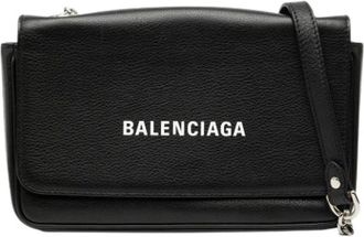 Balenciaga Pre-owned Cross Body Bags, female, Black, Size: ONE SIZE Pre-owned The Everyday Wallet on Chain