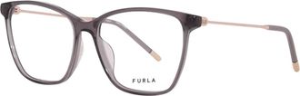 Furla Womens Vfu635 Square Eyeglasses In Grey Rose Gold