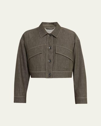 Brunello Cucinelli Denim Cropped Jacket