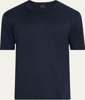 Brioni Mens Sea Island Cotton Crewneck T-Shirt