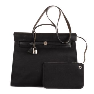 Hermès Pre-owned Womens Herbag Zip 39 Shoulder Bag - Black - One Size