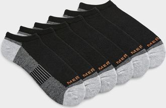 Merrell Mens Black and grey padded ped socks 6-pack