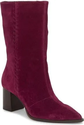 Vince Camuto Lorrys Whipstitch Block Heel Boot in Wineberry at Nordstrom Rack, Size 8.5