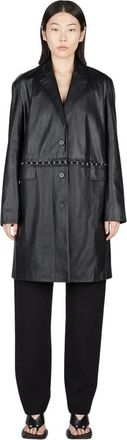 Paris Georgia Faux Leren Jas - Dames - Mantel - Zwart - L - Jassen