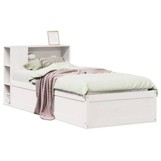 Berkfield Home Bed Frame Frame White 75x190 cm Small Single Solid Wood Pine