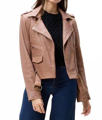 Cleobella Asher Leather Jacket In Chocolate Malt