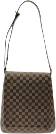 Louis Vuitton Pre-owned Damier Musette Schoudertas van Gecoat Canvas - Dames - Vintage Schoudertas - Bruin - ONE Size - Vintage