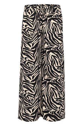 Malito more than fashion Malito - Womens Marlene Trousers in Animal Print - Soft Flowing Culotte Trousers - Loose Summer Trousers - Trendy Leisure Trousers 2306, zebra, 8-18
