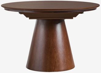 Sklum Mesa De Comedor Redonda 120-160x120 Cm Extensible En Mdf Y Chapa De Roble Montana Sklum