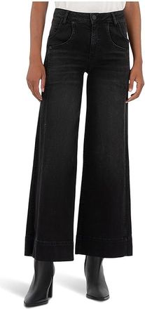 Kut from the Kloth Meg High-rise Fab Ab Wide Leg Double Front Pockets Wide Hem In Glittering Womens Jeans Glittering : 16 27