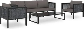 vidaXL Vidaxl - Muebles De Jard&iacute;n 6 Pzas Y Cojines Rat&aacute;n Sint&eacute;tico Antracita