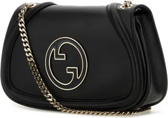 Gucci Womens Blondie Shoulder Bag Black Leather