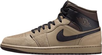 Nike Air Jordan 1 Mid Mens Shoes (HV6422-200, Khaki/Baroque Brown/Gum Light Brown/Black), Khaki/Baroque Brown/Gum Light Brown/Black, 10 UK