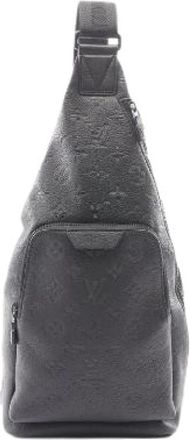 Louis Vuitton Pre-owned Duo Sling Bag Monogram Shadow Waist Bag - Heren - Vintage Schoudertas - Zwart - ONE Size - Leer - Vintage