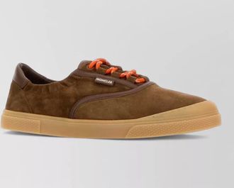 Moncler suede leather low-top sneakers