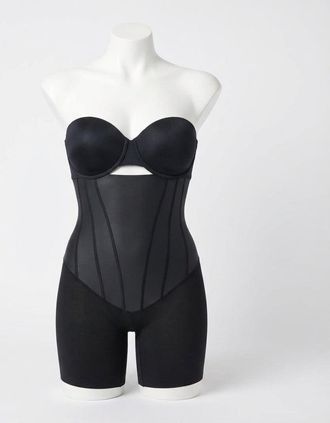 Spanx Womens High Waisted Mid Thigh Short In Very Black