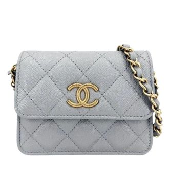 Chanel Pre-owned Mini Shoulder Bag - Dames - Pre-owned - Grijs - Maat: ONE Size Leer