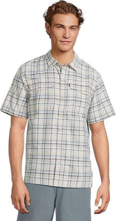 L.L.Bean SunSmart Cool Weave Woven Short Sleeve Shirt Mens Jacket Shore/Iron Blue : XL, Nylon/Polyester