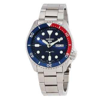 Seiko 5 Automatic Blue Dial Pepsi Bezel Mens Watch SRPD53