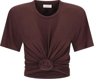 Magda Butrym T-shirt met geknoopte detail - Bruin