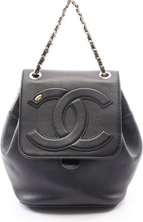 Chanel Black Leather Backpack (Pre-Owned)