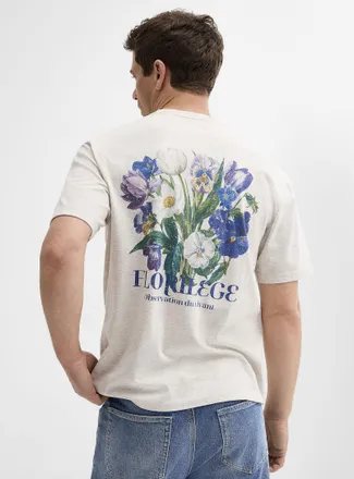 Le 31 Mens Botanical T-shirt Comfort fit Circular manufacturing