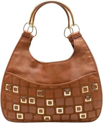 Dior Pre-owned Shoulder Bags, female, Brown, Size: ONE SIZE Pre-owned Leather Shoulder Bag