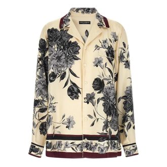 Dolce & Gabbana Flower Bouquet-Print Twill Shirt - male - Dolce & Gabbana - Casual Shirts - Multicolor - 3XL - Shirts