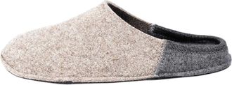 Le Clare Nuvola Bicolore - Boiled Wool Slippers with Removable Insoles for Women - Beige and Grey - Size 8