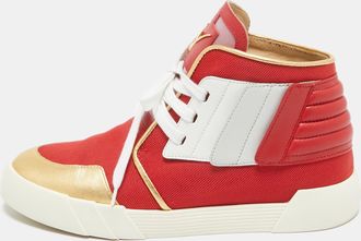 Giuseppe Zanotti Red/gold Leather Foxy London High Top Sneakers