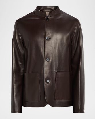 Dunhill Mens Leather Driving Jacket
