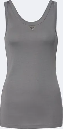 Prada Ribbed-knit cotton tank top