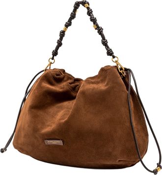 Gianni Chiarini Womens Shoulder Bag Morgana Cognac Suede