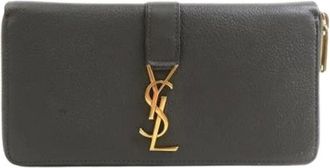 Saint Laurent Pre-owned Wallets, female, Brown, Size: ONE SIZE Pre-owned Leather Wallet