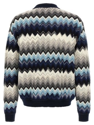 Missoni Zigzag Wool Blend Sweater - Navy