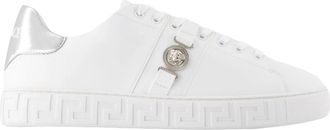 Versace Witte Canvas Sneakers - Freebio Hf - Heren - Sneakers - Wit - 45 EU - Schoenen