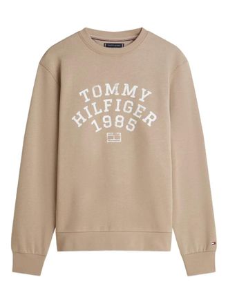 Tommy Hilfiger logo-lettering crew-neck sweatshirt - men - Cotton - S - Neutrals