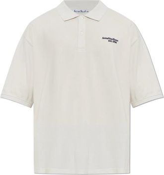 Acne Studios Poloshirt met korte mouwen - Heren - Polos - Wit - S - Katoen - Tops