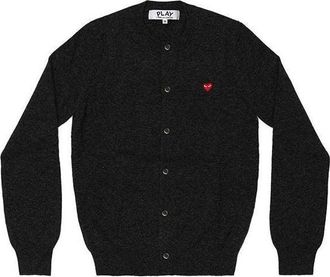Comme Des Gar&ccedil;ons (WMNS) COMME des GARCONS PLAY Cardigan With Small Red Heart Grey AZ-N079-051-2