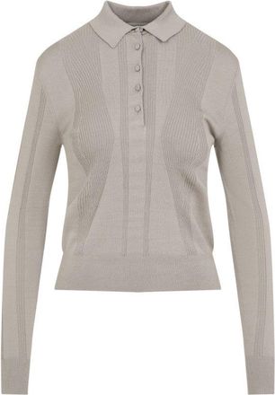 Dries Van Noten Gray Cotton Polo Top