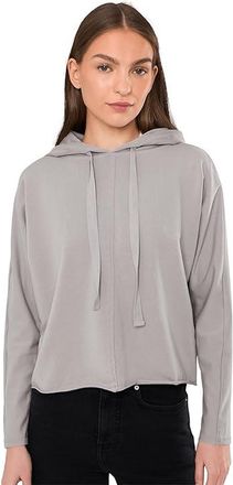 Mod-o-doc Long Kimono Sleeve Hoodie Womens Sweatshirt Silver Frost : LG (US 12-14), Cotton/Spandex